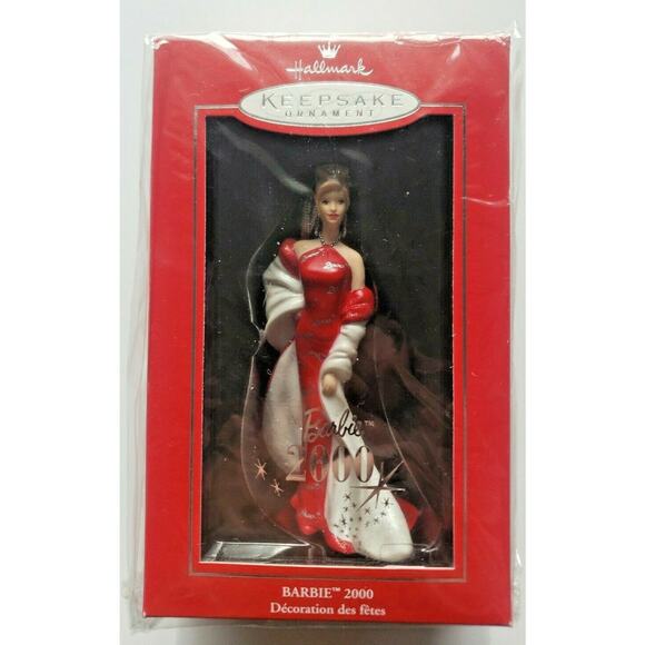 2000 Barbie Club Exclusive Hallmark Porcelain Ornament Red Gown U110/60829 - Picture 1 of 6